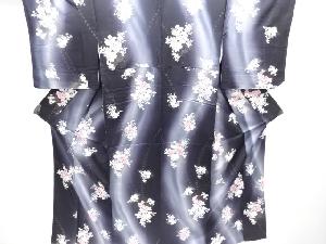 草花に鼓・扇模様小紋着物